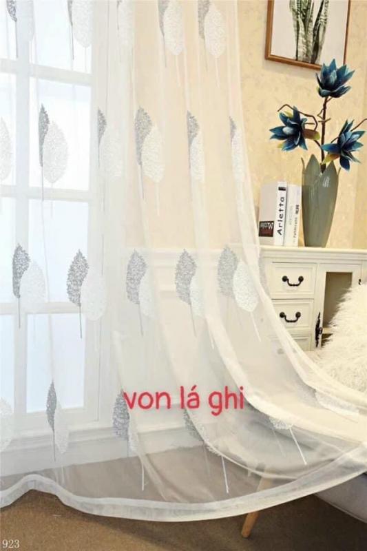 Rèm voan lá ghi phòng ngủ 